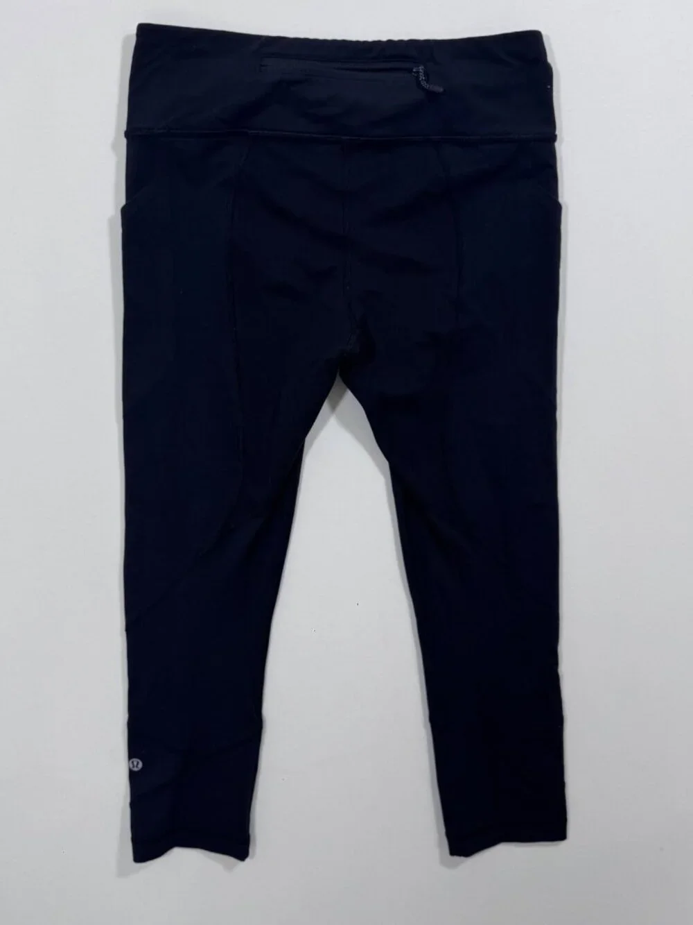 lululemon Speed Crop Leggings Black High Rise Pockets 6 Yoga Workout Running Gym